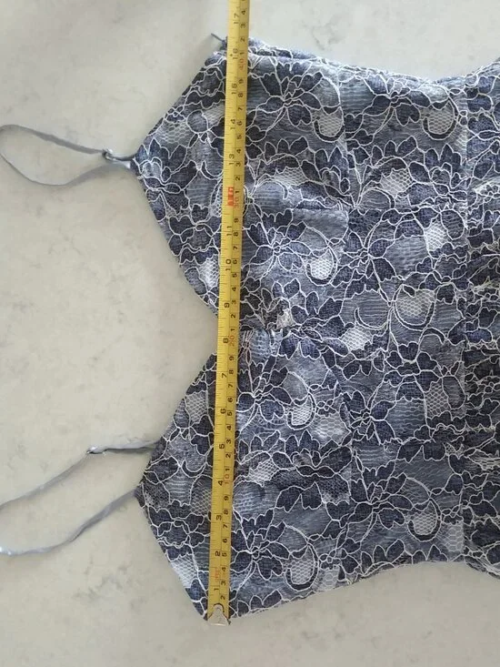 Jack BB Dakota blue lace spaghetti strap midi dress size 6 - Picture 16 of 16